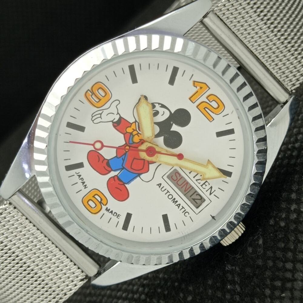 Citizen Silver Watch with Mickey Mouse Design